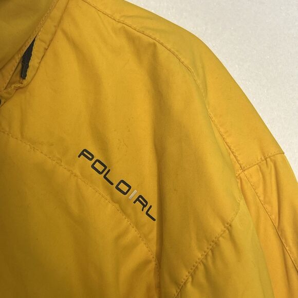 VTG Polo Ralph Lauren Insulated Zip Parka Mens XL Jacket Yellow Black Sailor - Picture 2 of 7